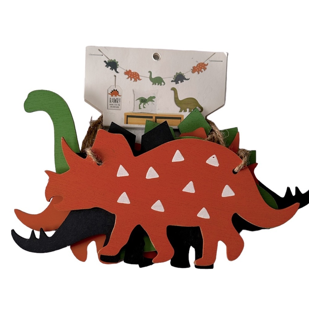 Wooden Dinosaur Garland Decor